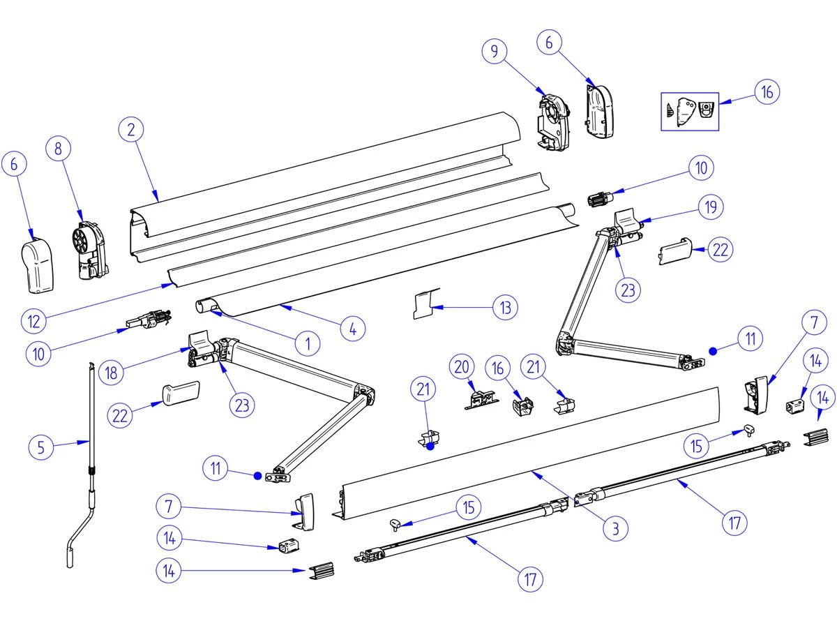 Thule Omnistor Knikarm Rechts 4900 300-350 3 Thule Omnistor Knikarm Rechts 4900 300-350