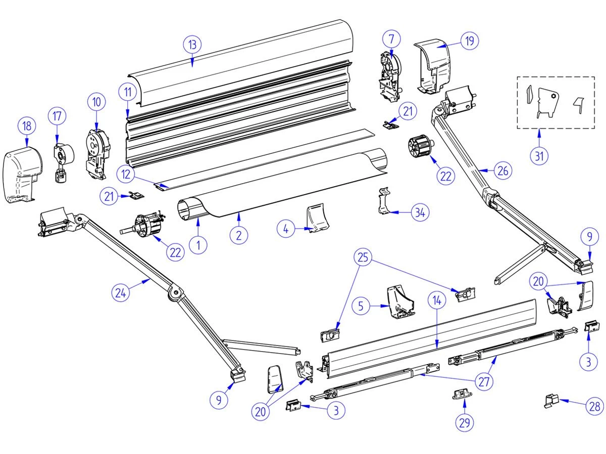 Thule Omnistor Knikarm Rechts 8000 400-600 3 Thule Omnistor Knikarm Rechts 8000 400-600