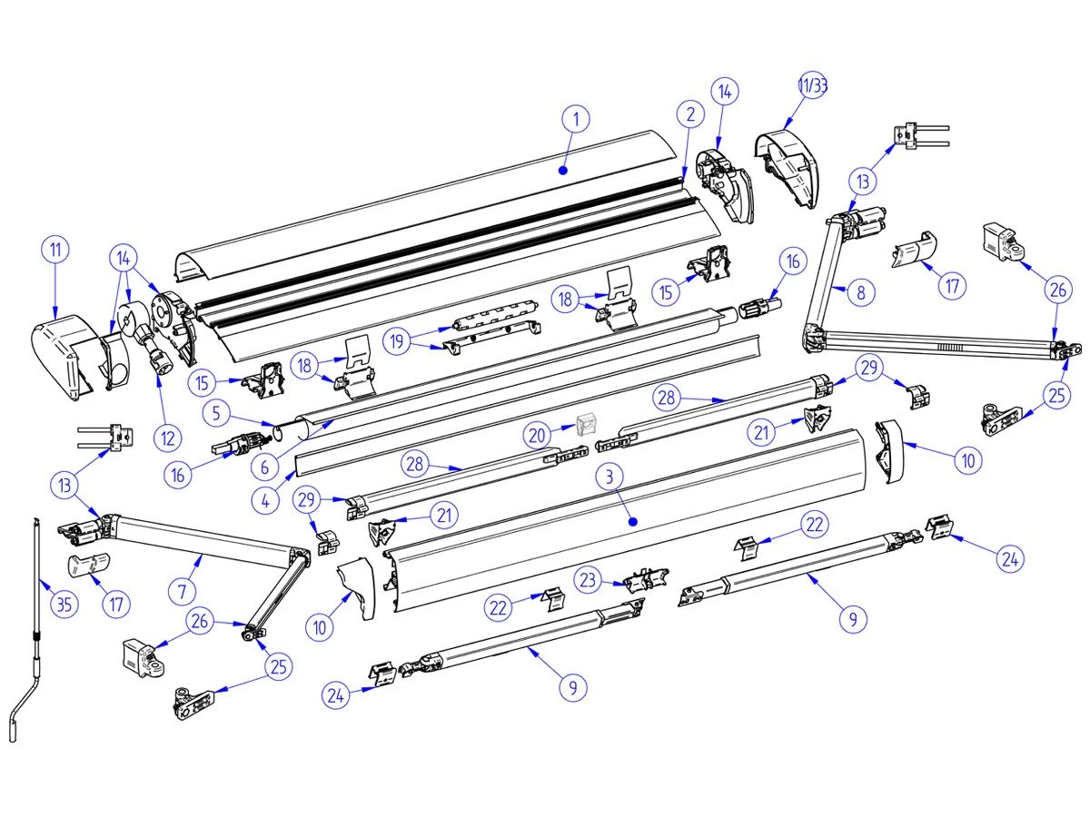 Thule Omnistor Set Eindkappen Cassette 6300 Wit 4 Thule Omnistor Set Eindkappen Cassette 6300 Wit - Afbeelding 2